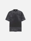 DAXUEN Short-sleeved gradient panel T-shirt with contrast trim