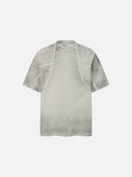 DAXUEN Short-sleeved gradient panel T-shirt with contrast trim