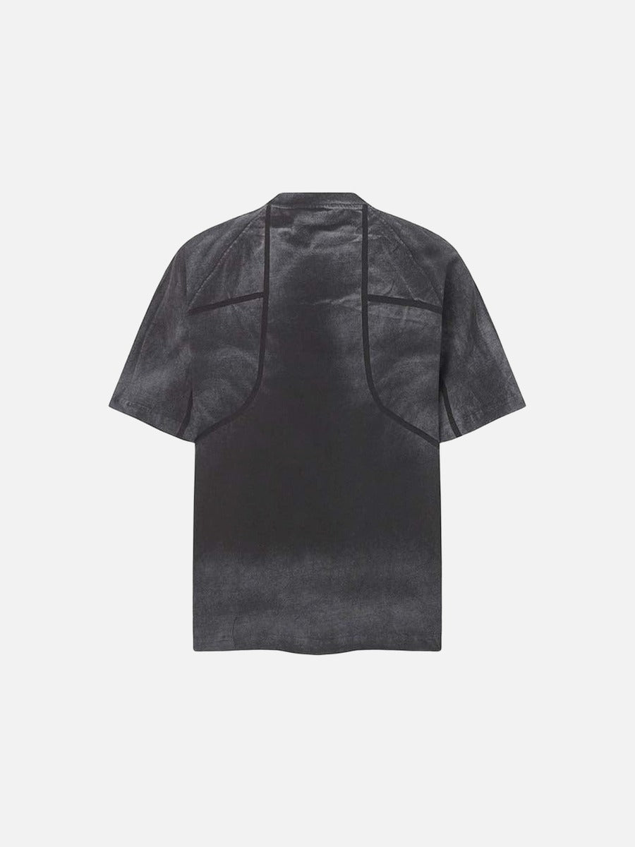 DAXUEN Short-sleeved gradient panel T-shirt with contrast trim