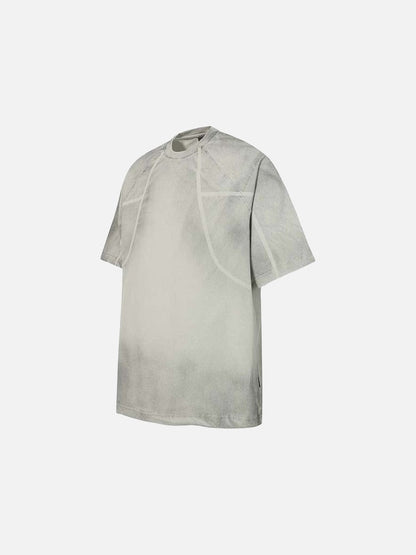 DAXUEN Short-sleeved gradient panel T-shirt with contrast trim