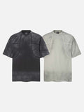 DAXUEN Short-sleeved gradient panel T-shirt with contrast trim