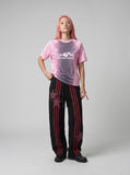 DAXUEN pink gradient panel sporty t-shirt — model photo