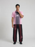DAXUEN pink gradient panel sporty t-shirt — model photo