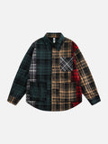 DAXUEN beige and blue gradient plaid oversized button-up shirt