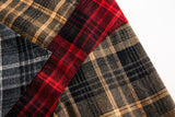DAXUEN beige and blue gradient plaid oversized button-up shirt