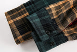 DAXUEN beige and blue gradient plaid oversized button-up shirt