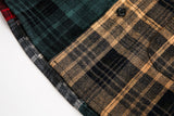 DAXUEN beige and blue gradient plaid oversized button-up shirt