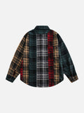 DAXUEN beige and blue gradient plaid oversized button-up shirt