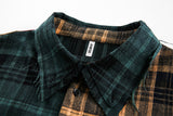 DAXUEN beige and blue gradient plaid oversized button-up shirt