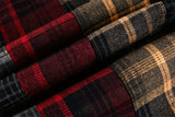 DAXUEN beige and blue gradient plaid oversized button-up shirt