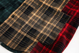 DAXUEN beige and blue gradient plaid oversized button-up shirt