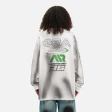 DAXUEN Gradient racing graphic long sleeve t-shirt — model photo