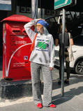 DAXUEN Gradient racing graphic long sleeve t-shirt — model photo
