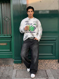DAXUEN Gradient racing graphic long sleeve t-shirt — model photo