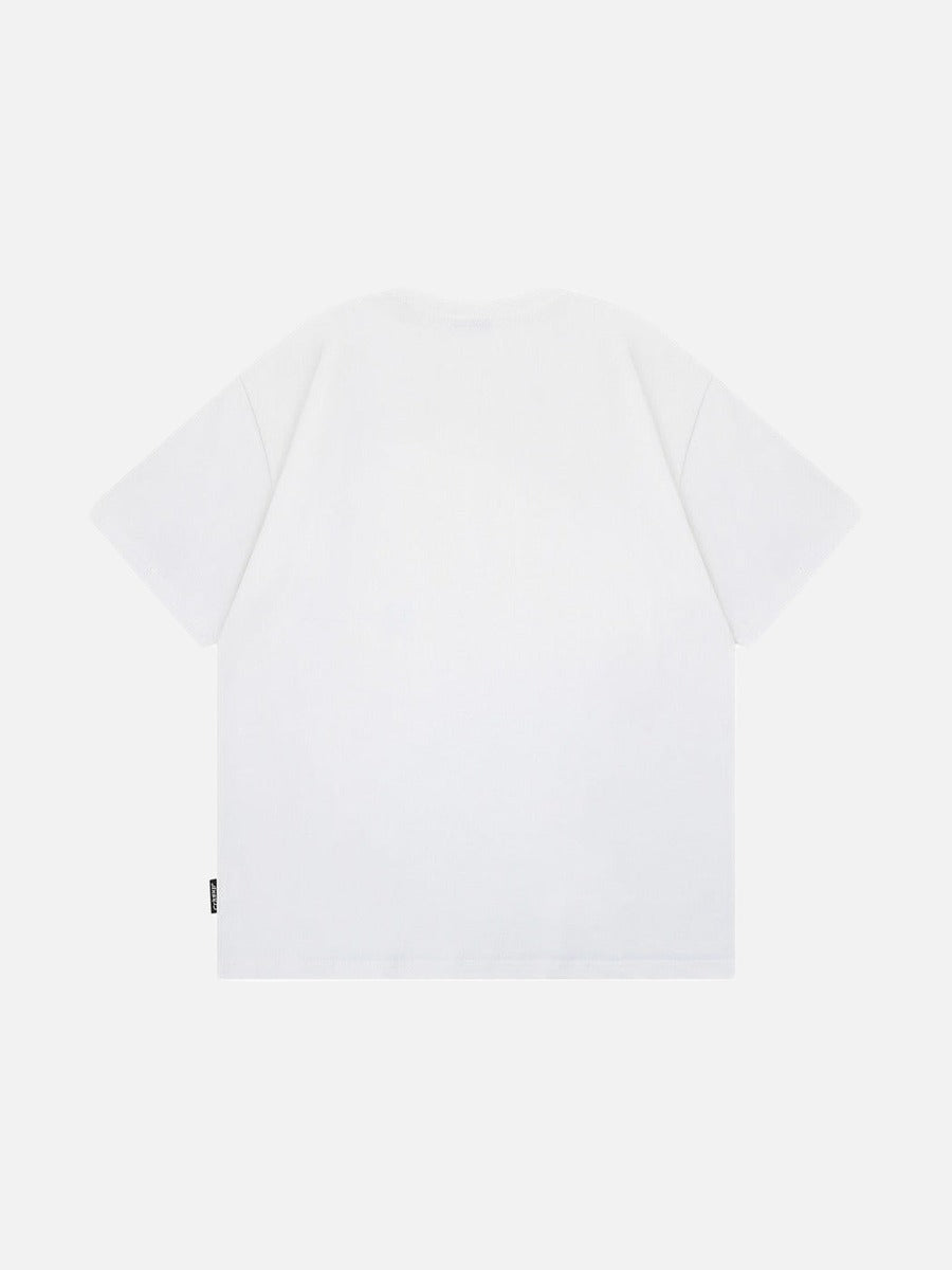 DAXUEN Gradient snowflake graphic t-shirt with dog character