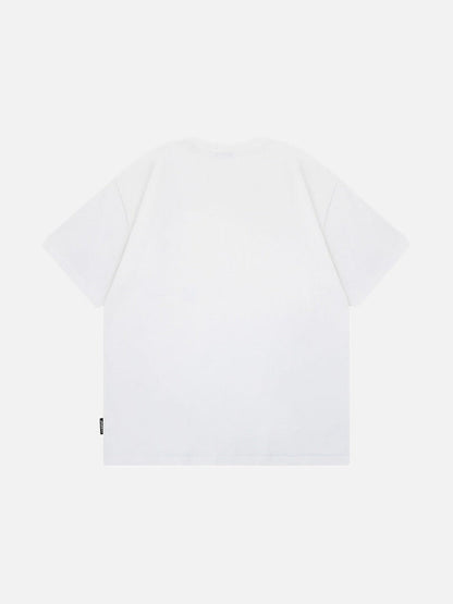 DAXUEN Gradient snowflake graphic t-shirt with dog character