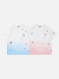 DAXUEN Gradient snowflake graphic t-shirt with dog character