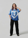 DAXUEN Loose-fitting short-sleeved jersey top with graphic design — model photo