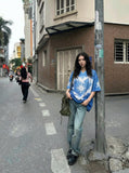 DAXUEN Loose-fitting short-sleeved jersey top with graphic design — model photo