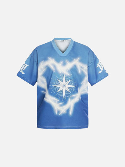 DAXUEN Loose-fitting short-sleeved jersey top with graphic design