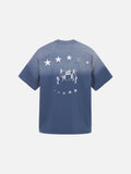 DAXUEN Oversized short-sleeve gradient t-shirt with star graphics
