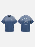 DAXUEN Oversized short-sleeve gradient t-shirt with star graphics
