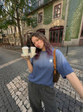 DAXUEN Gradient Star Graphic Oversized T-Shirt | DAXUEN — model photo