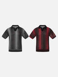 DAXUEN Gradient striped knitted polo shirt