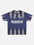 DAXUEN Gradient striped short-sleeved t-shirt with logo