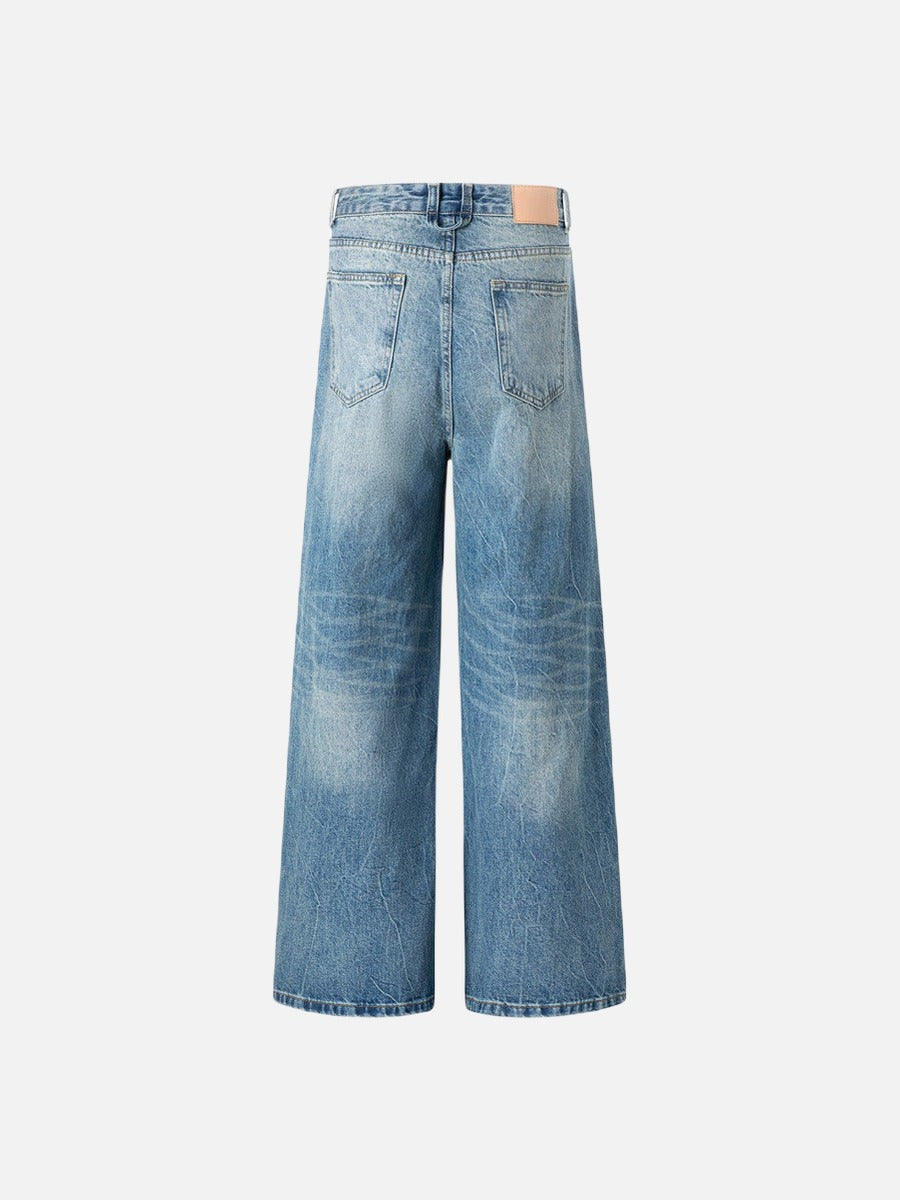 DAXUEN Light blue wide-leg denim jeans with gradient wash