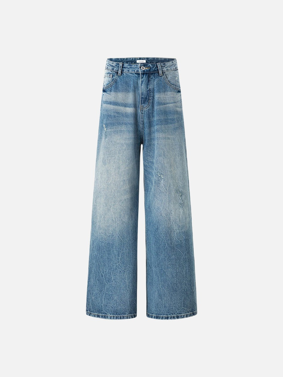 DAXUEN Light blue wide-leg denim jeans with gradient wash