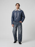 DAXUEN Gradient wide-leg denim jeans with multi-panel construction — model photo