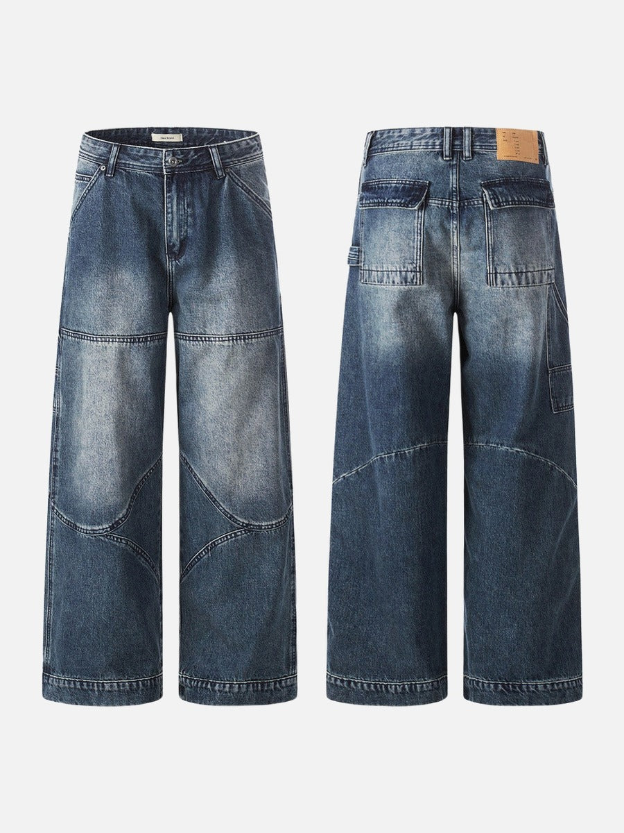 DAXUEN Gradient wide-leg denim jeans with multi-panel construction