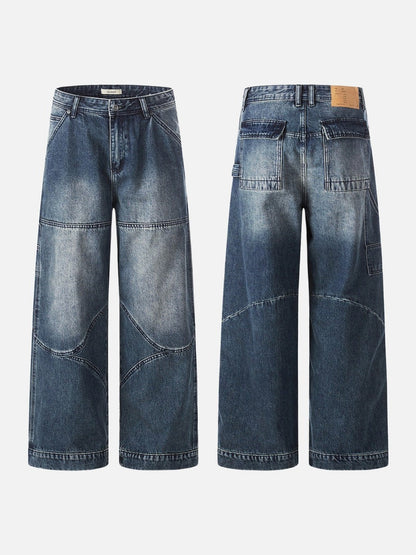 DAXUEN Gradient wide-leg denim jeans with multi-panel construction