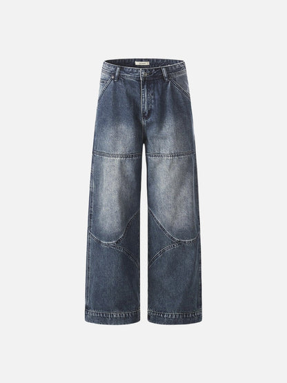 DAXUEN Gradient wide-leg denim jeans with multi-panel construction
