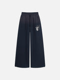 DAXUEN heather grey gradient flag patch wide-leg sweatpants