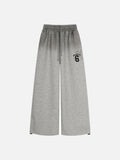 DAXUEN heather grey gradient flag patch wide-leg sweatpants
