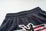 DAXUEN heather grey gradient flag patch wide-leg sweatpants