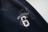 DAXUEN heather grey gradient flag patch wide-leg sweatpants