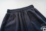 DAXUEN heather grey gradient flag patch wide-leg sweatpants