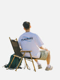 DAXUEN solid blue oversized gradient-wordmark graphic tee