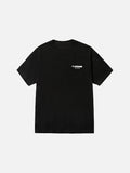 DAXUEN solid blue oversized gradient-wordmark graphic tee