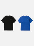 DAXUEN solid blue oversized gradient-wordmark graphic tee