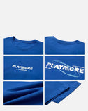 DAXUEN solid blue oversized gradient-wordmark graphic tee