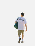 DAXUEN solid blue oversized gradient-wordmark graphic tee