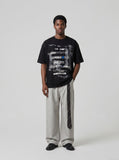 DAXUEN Oversized short-sleeved crew neck t-shirt with graphic design — model photo