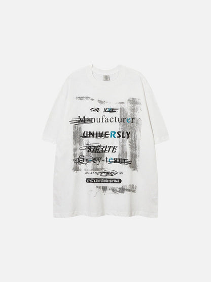 DAXUEN Oversized short-sleeved crew neck t-shirt with graphic design