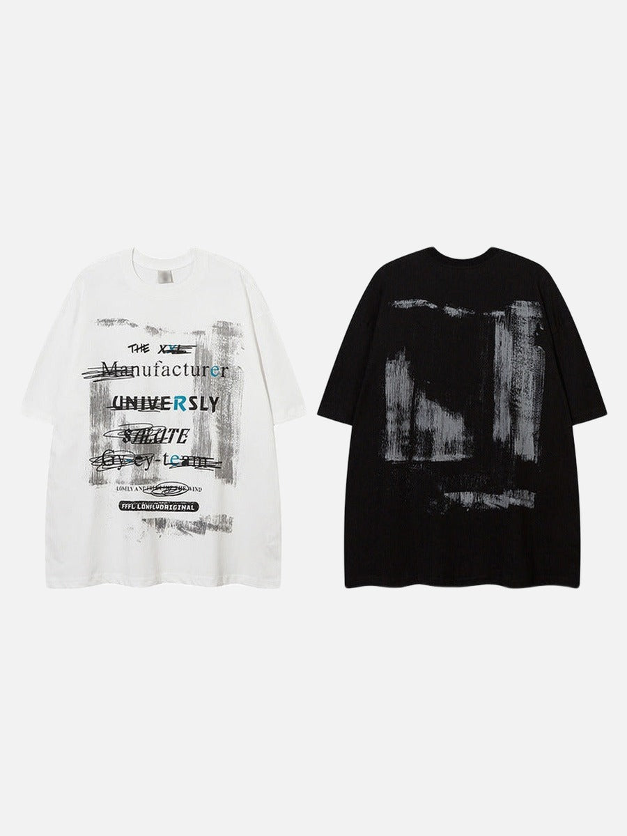 DAXUEN Oversized short-sleeved crew neck t-shirt with graphic design