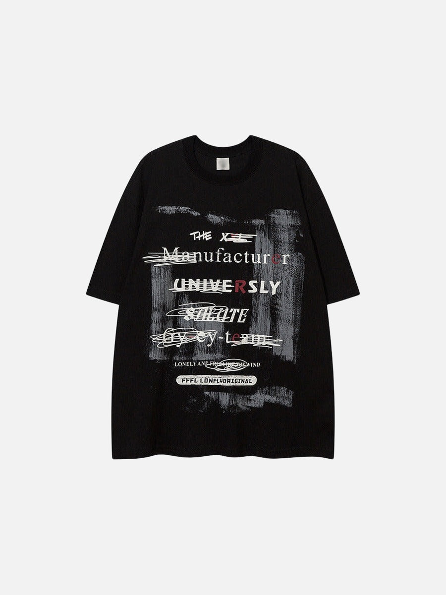 DAXUEN Oversized short-sleeved crew neck t-shirt with graphic design