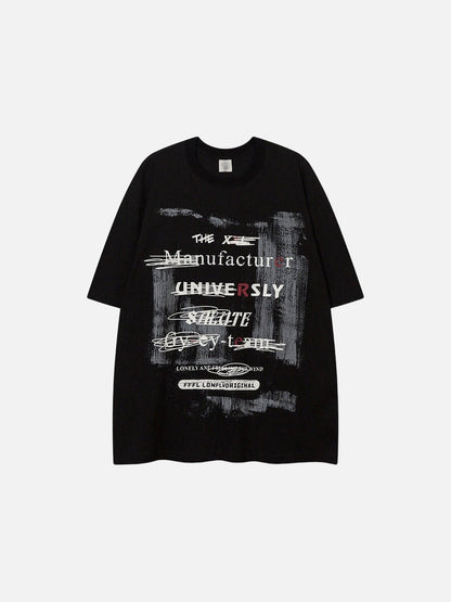 DAXUEN Oversized short-sleeved crew neck t-shirt with graphic design